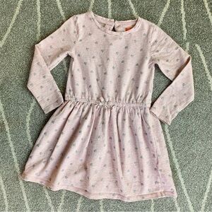 Joe Fresh Light Pink Long Sleeve Terry Cloth Dress w/ Silver Stars